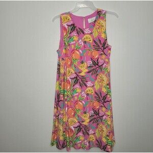 PAPPAGALLA colorful tank dress bright vacation fruit print stretch Size xl